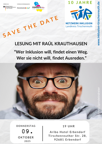 Ankündigung Lesung Raul Krauthausen am 09. Oktober in Erbendorf